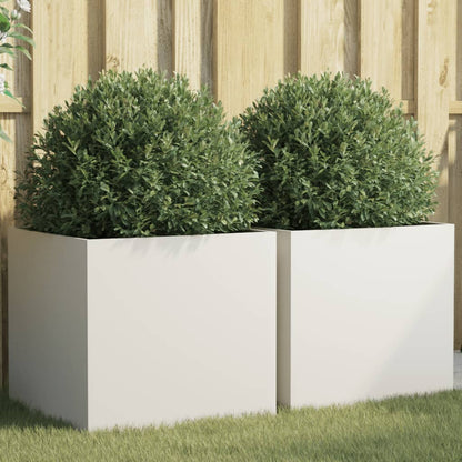 Jardineras 2 Unidades Acero Blanco 49x47x46 Cm_1