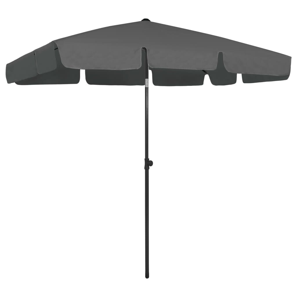 Vidaxl Sombrilla De Playa Gris Antracita 200x125 Cm_0