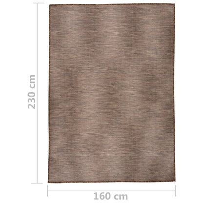 Alfombra De Exterior De Tejido Plano Marrón 160x230 Cm_5