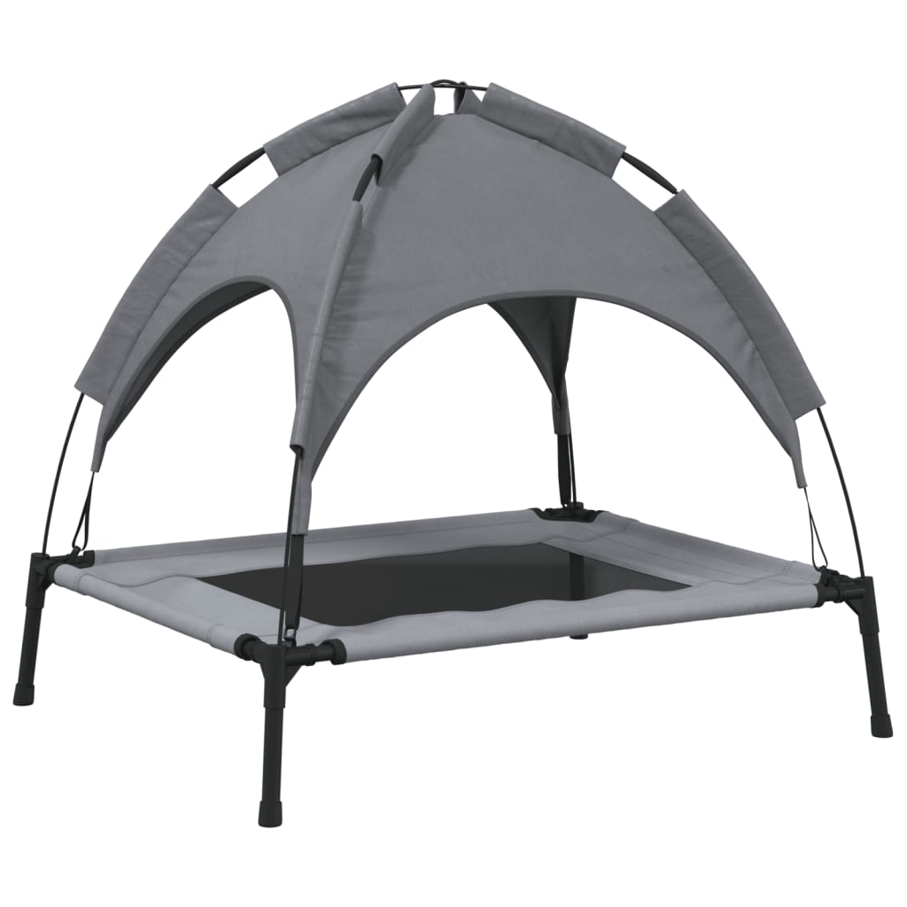 Cama Para Perros Con Dosel Antracita Tela Oxford Y Acero / Vetonek_2