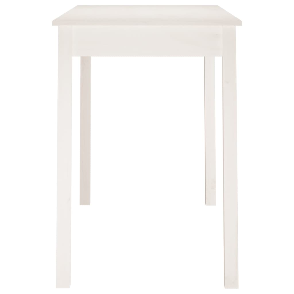 Mesa De Comedor Madera Maciza De Pino Blanca 110x55x75 Cm_2