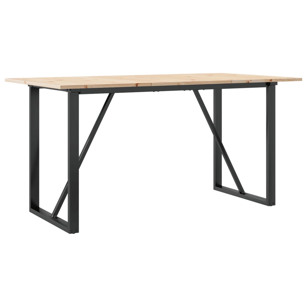 Mesa De Comedor Marco O Madera Maciza Pino Y Acero 140x80x75cm_0