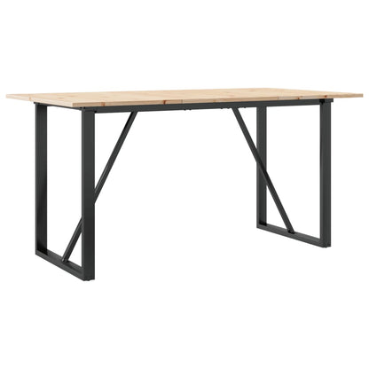 Mesa De Comedor Marco O Madera Maciza Pino Y Acero 140x80x75cm_0