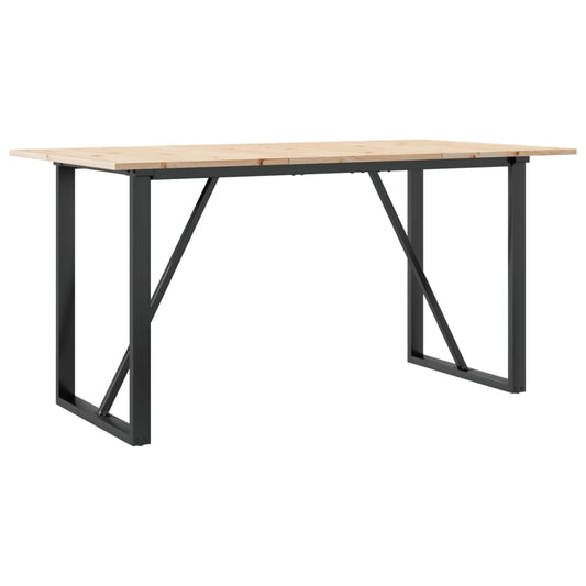 Mesa De Comedor Marco O Madera Maciza Pino Y Acero 140x80x75cm_0