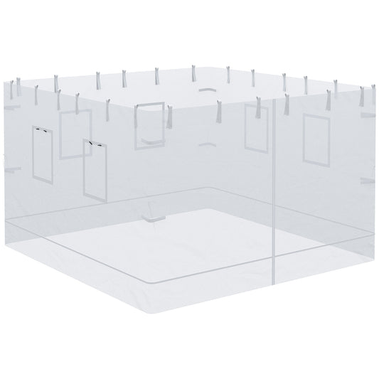 Outsunny 4 Paredes Laterales Para Carpa 300x195 Cm Con 6 Ventanas Puerta_0