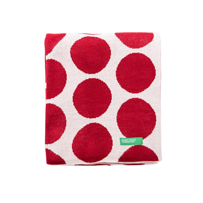 Manta 140x190cm 100% Acrilico 1000gr Topos Rojos Benetton_0