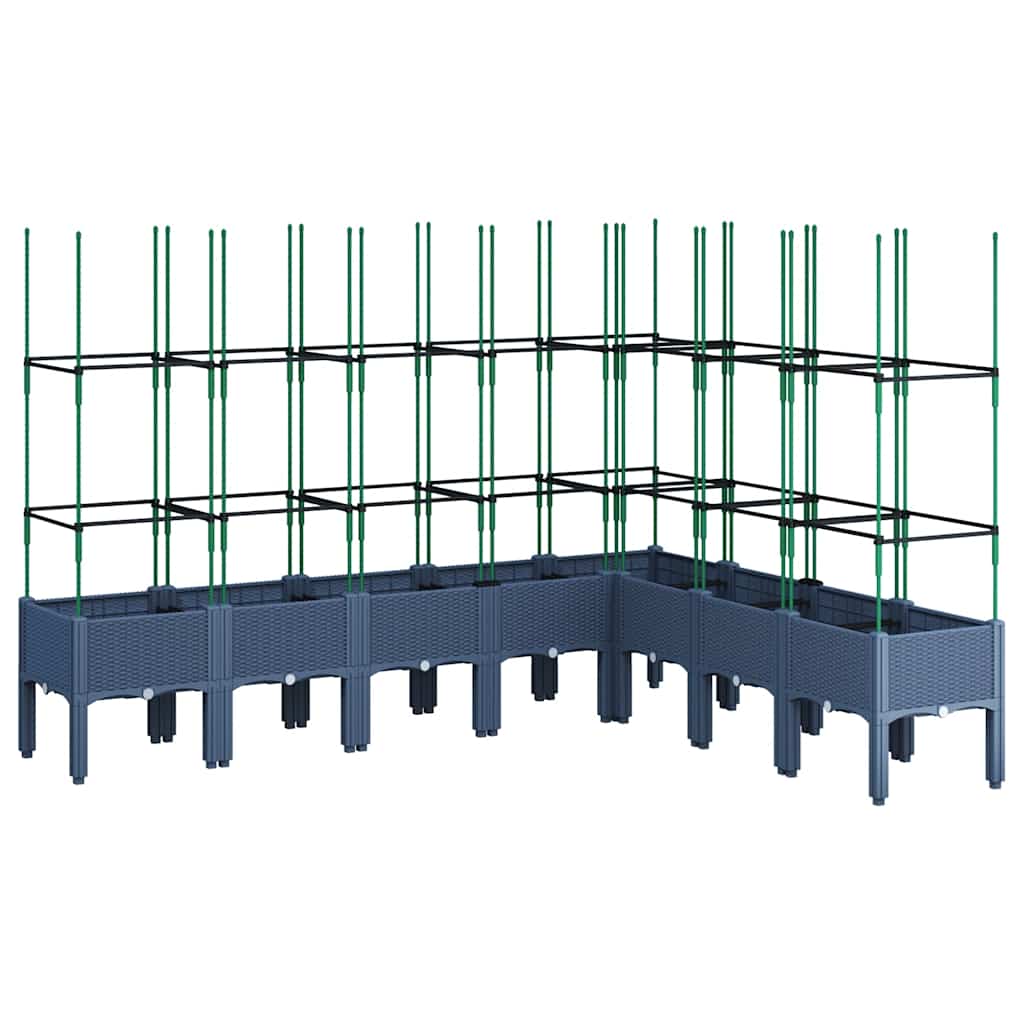 Jardinera Con Enrejado Pp Azul Gris 200x160x142,5 Cm_0