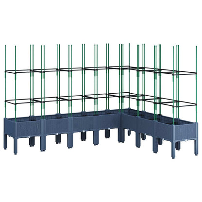 Jardinera Con Enrejado Pp Azul Gris 200x160x142,5 Cm_0