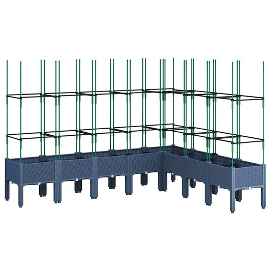 Jardinera Con Enrejado Pp Azul Gris 200x160x142,5 Cm_0