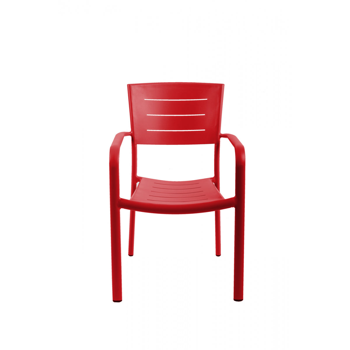 Lote De 4 Sillas De Jardín Apilables Inari Rojas - Muebles De Jardín - 56x58xh85cm_1