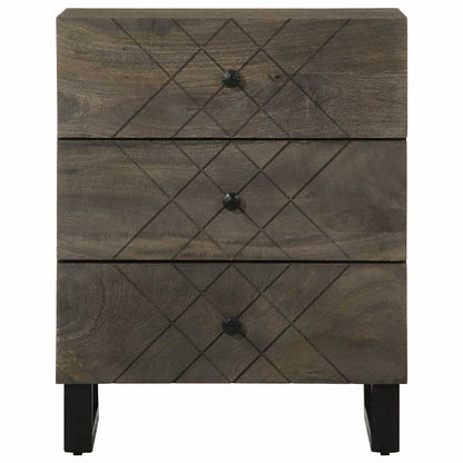 Mesilla De Noche Negra 50x33x62 Cm Madera Maciza Mango_1