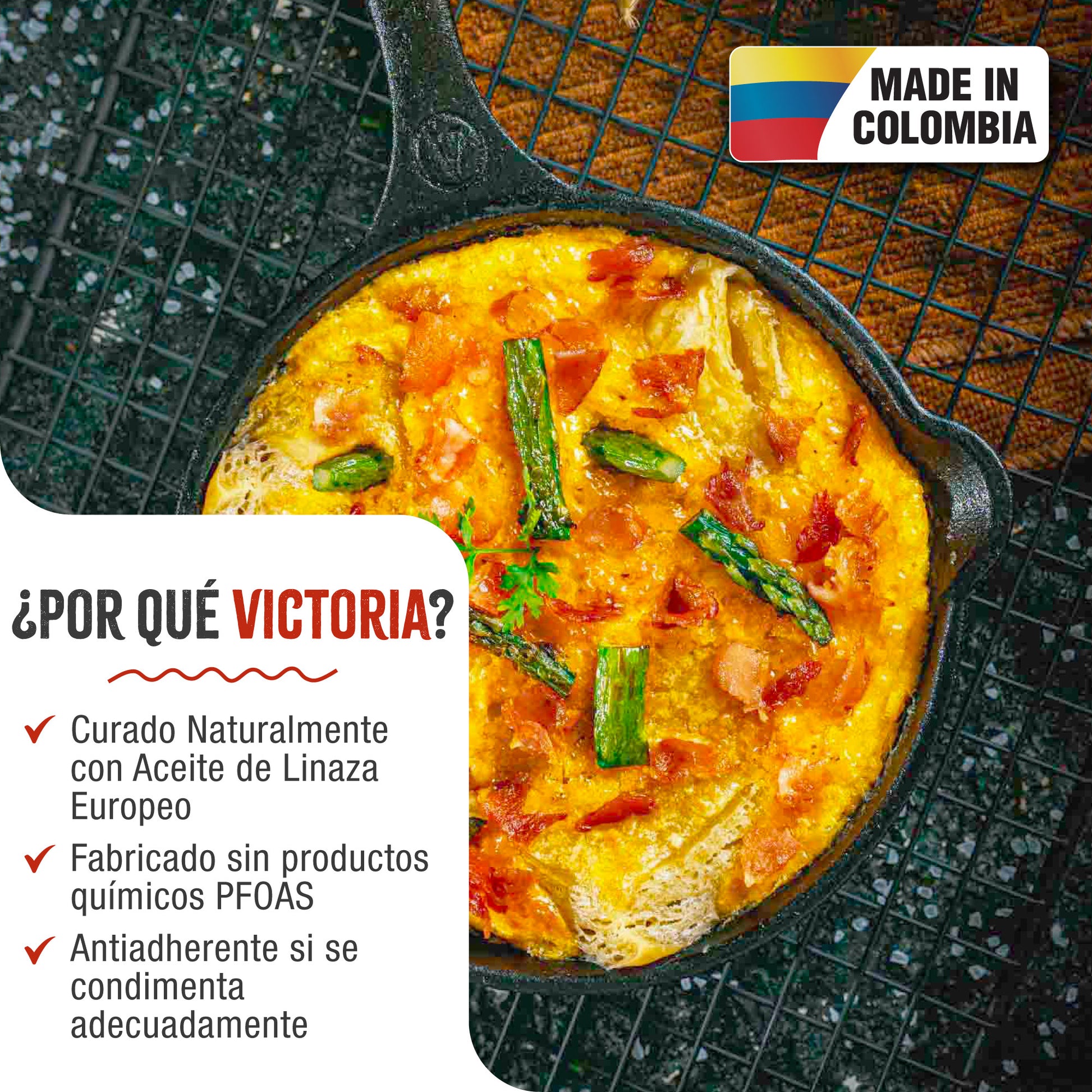 Victoria Sartén Hierro Fundido Curado Inducción 20cm, Apta Fuego, Barbacoa, Horno Cast Iron Skillet, 39363, Negro_1