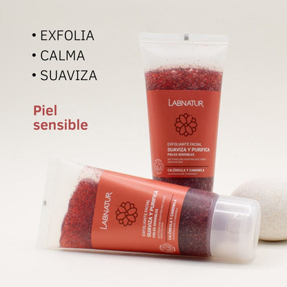 Exfoliante Facial de Caléndula y Camomila Labnatur 100 ml | Gránulos de Coco | Limpieza Suave | Piel Sensible | Vegano_3