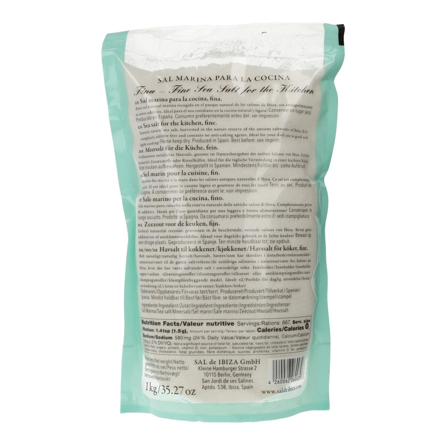 Sal fina de mesa Sal de Ibiza 1 kg