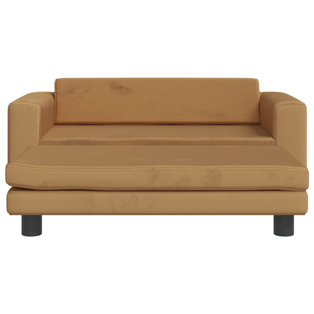 Cama Para Perros Con Extensión Terciopelo Marrón 100x50x30 Cm / Vetonek_1