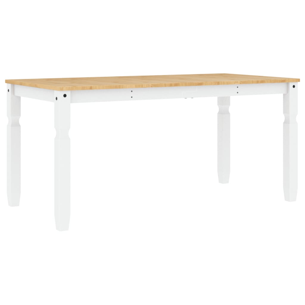 Mesa De Comedor Corona Madera Maciza Pino Blanco 160x80x75 Cm_0