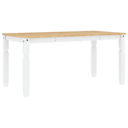 Mesa De Comedor Corona Madera Maciza Pino Blanco 160x80x75 Cm_0