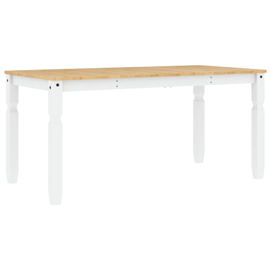 Mesa De Comedor Corona Madera Maciza Pino Blanco 160x80x75 Cm_0