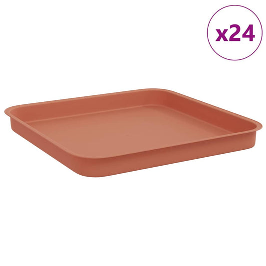 Bandeja Cuadrada Para Flores 24 Uds. Rojo Ladrillo Plástico_0