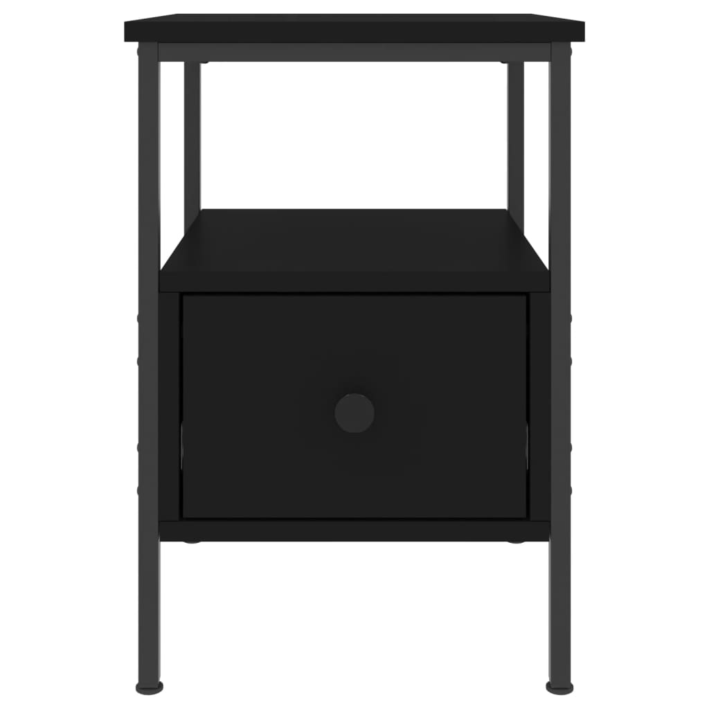 Mesita De Noche Madera De Ingeniería Negro 34x36x50 Cm_4