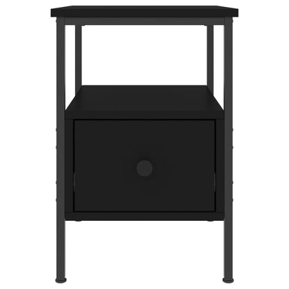 Mesita De Noche Madera De Ingeniería Negro 34x36x50 Cm_4