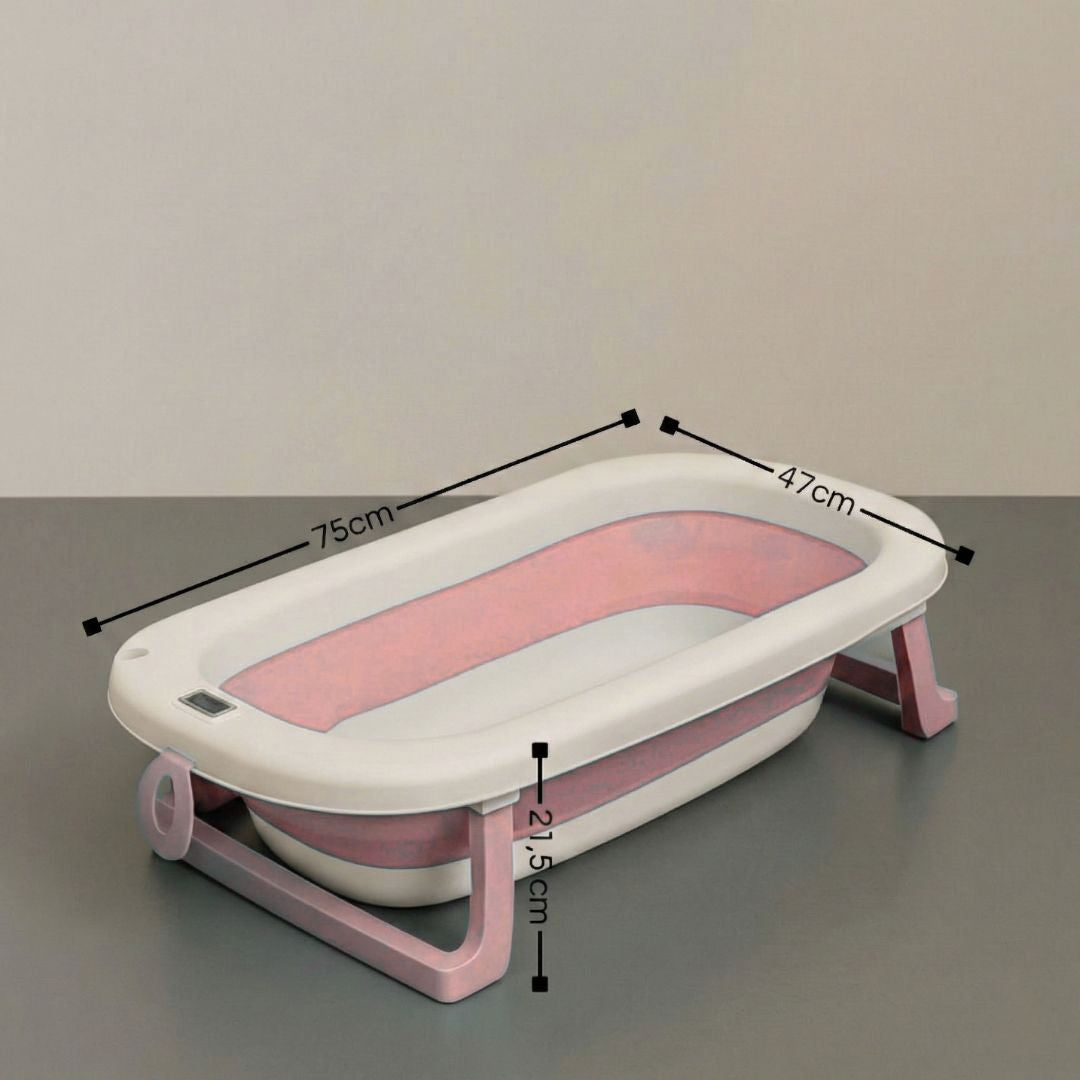 Bathby Bañera Plegable Rosa Para Bebés, Cojín Reductor, Termómetro, Patas Antideslizantes (rosa Pastel)_3