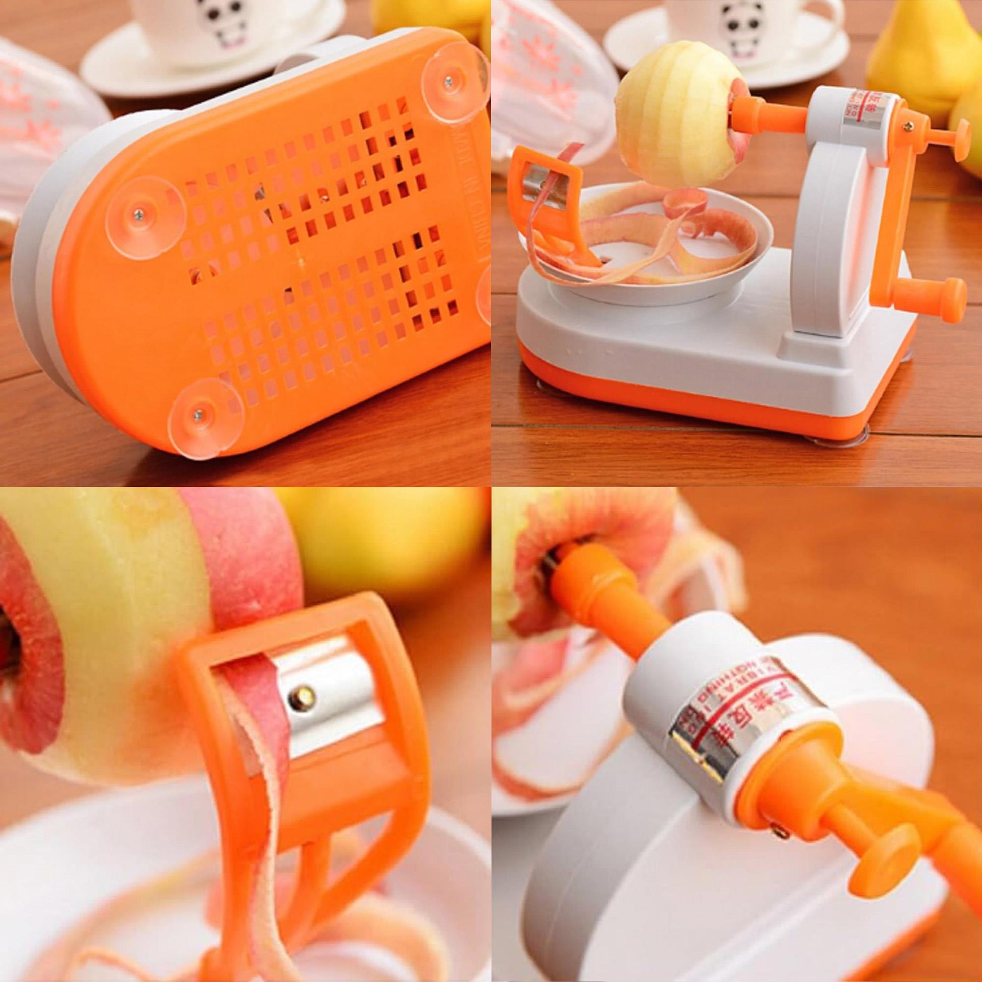 Pelador De Fruta De Plástico Abs Color Naranja Y Blanco_2