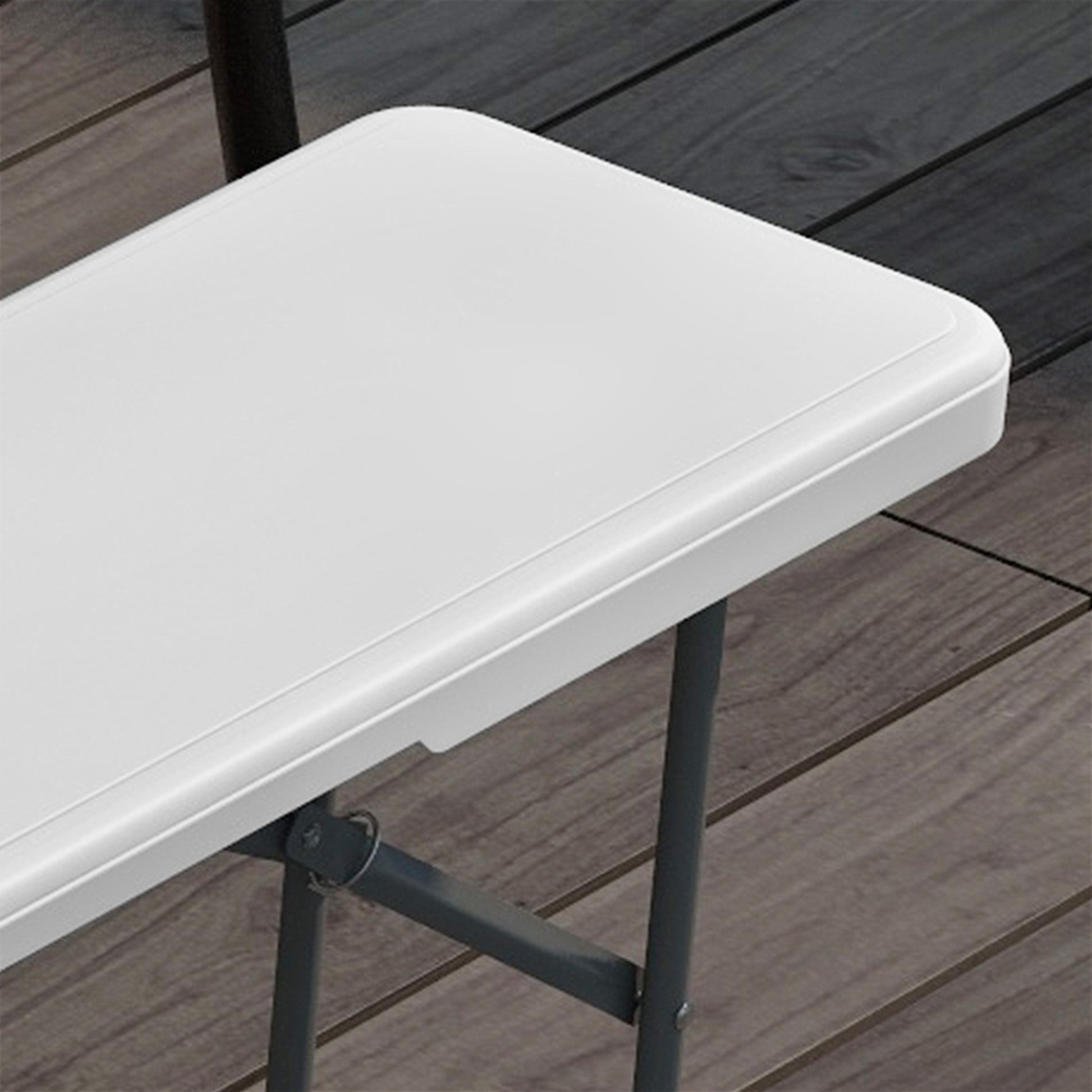Outsunny Banco De Jardín Plegable De 3 Plazas 183x28x43 Cm Blanco_4