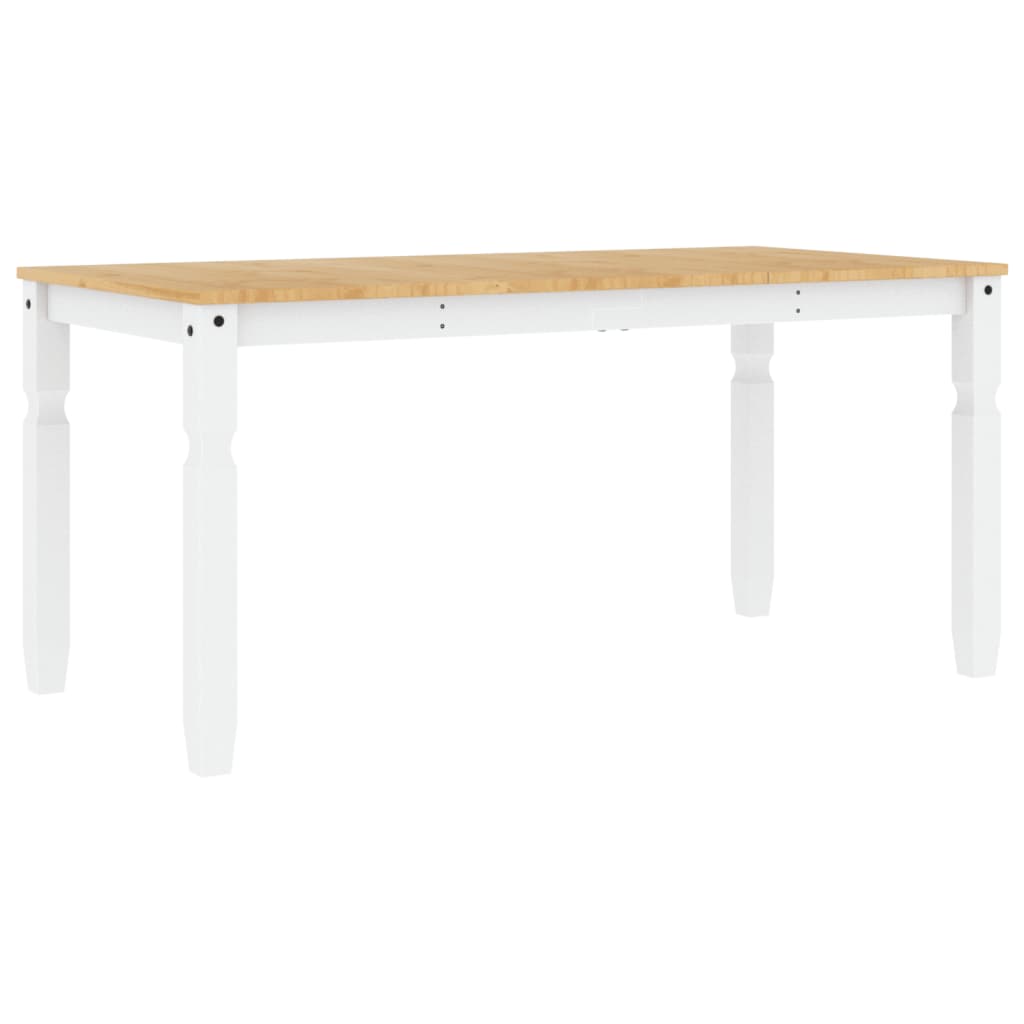 Mesa De Comedor Corona Madera Maciza Pino Blanco 160x80x75 Cm_4