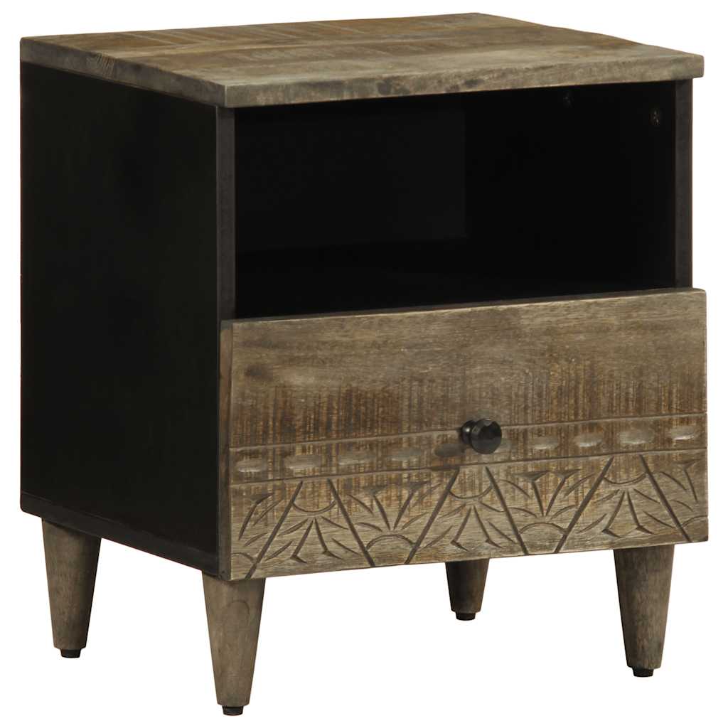 Mesitas Noche 2 Uds Madera Maciza Mango Gris Claro 40x33x46 Cm_1