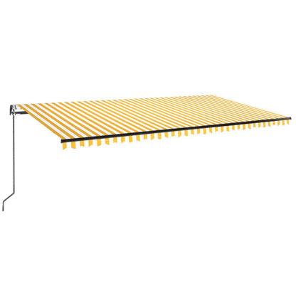 Toldo Automático Led Sensor De Viento Amarillo Blanco 600x350cm_0