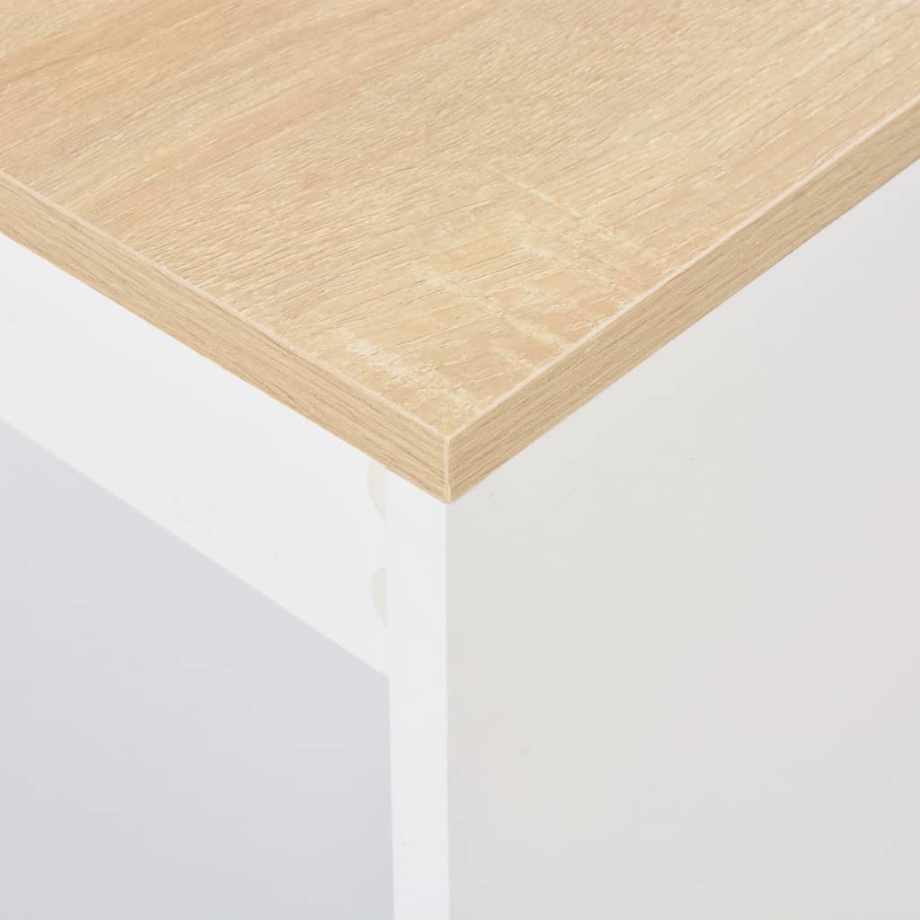 Mesa Alta De Cocina Con Estantería Blanca 110x50x103 Cm_3