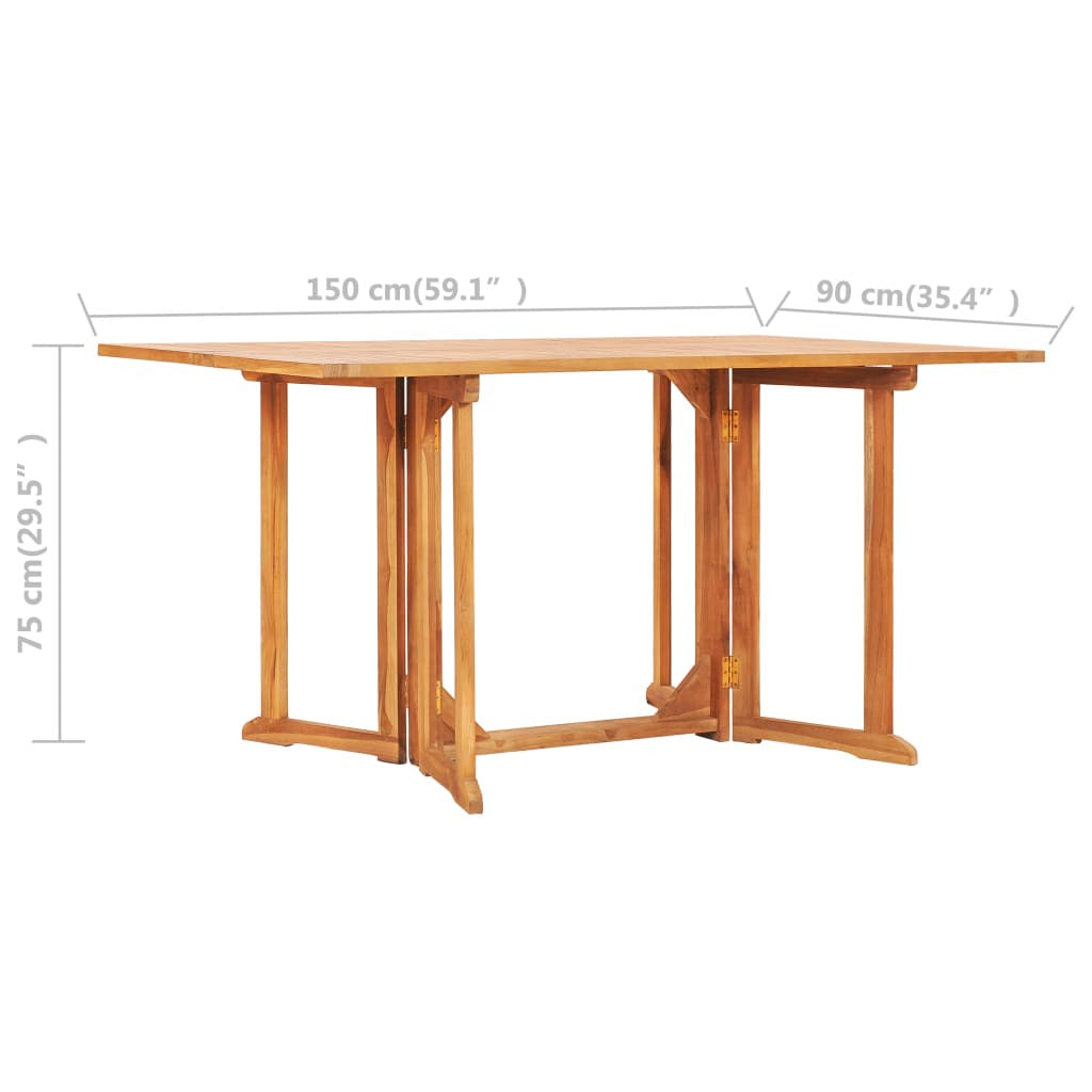 Vidaxl Set De Comedor De Jardín Plegable 7 Pzas Madera Maciza De Teca_2
