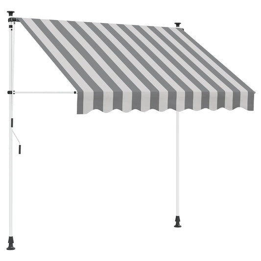 Toldo Retráctil Manual Antracita Y Blanco 100 Cm_0