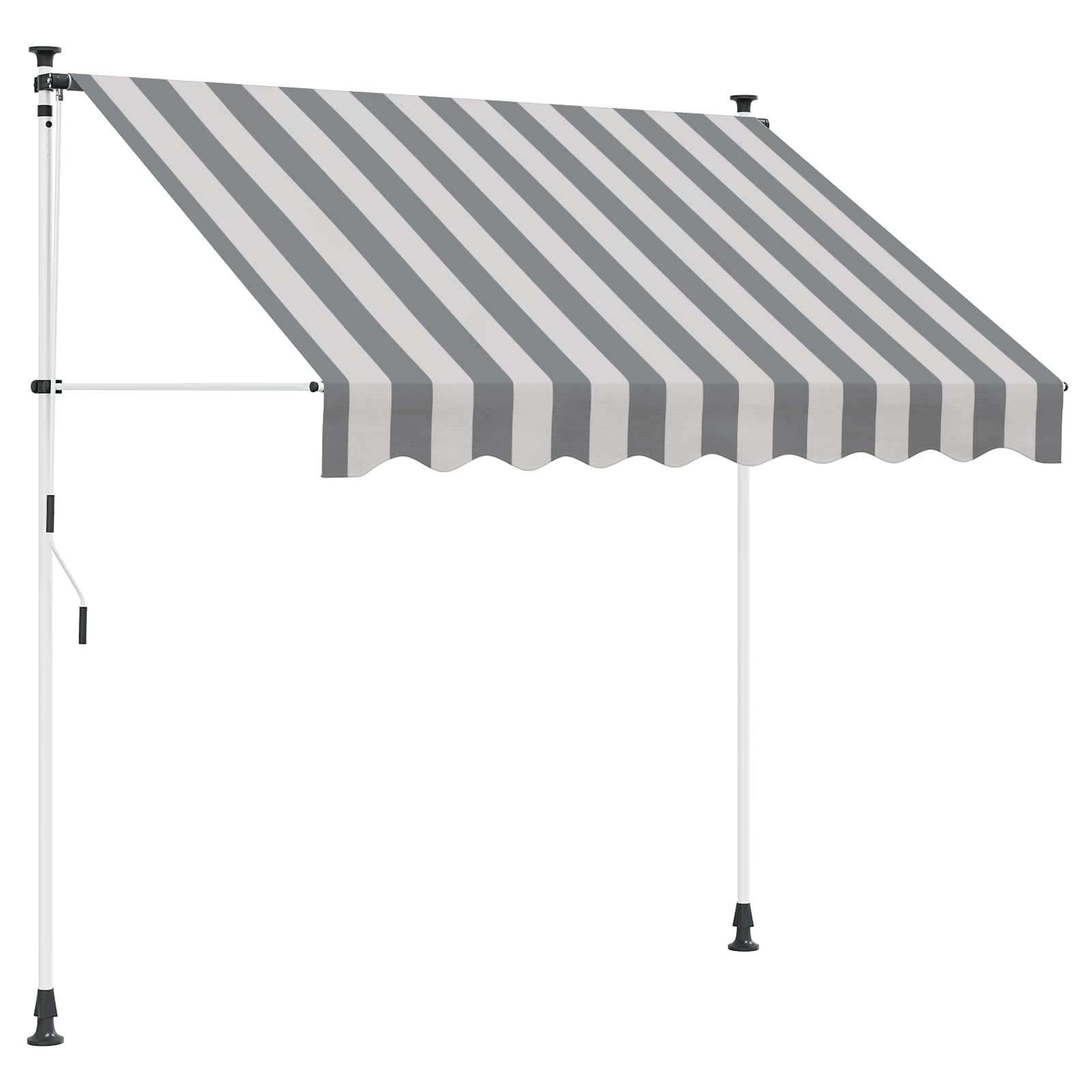 Toldo Retráctil Manual Antracita Y Blanco 300 Cm_0