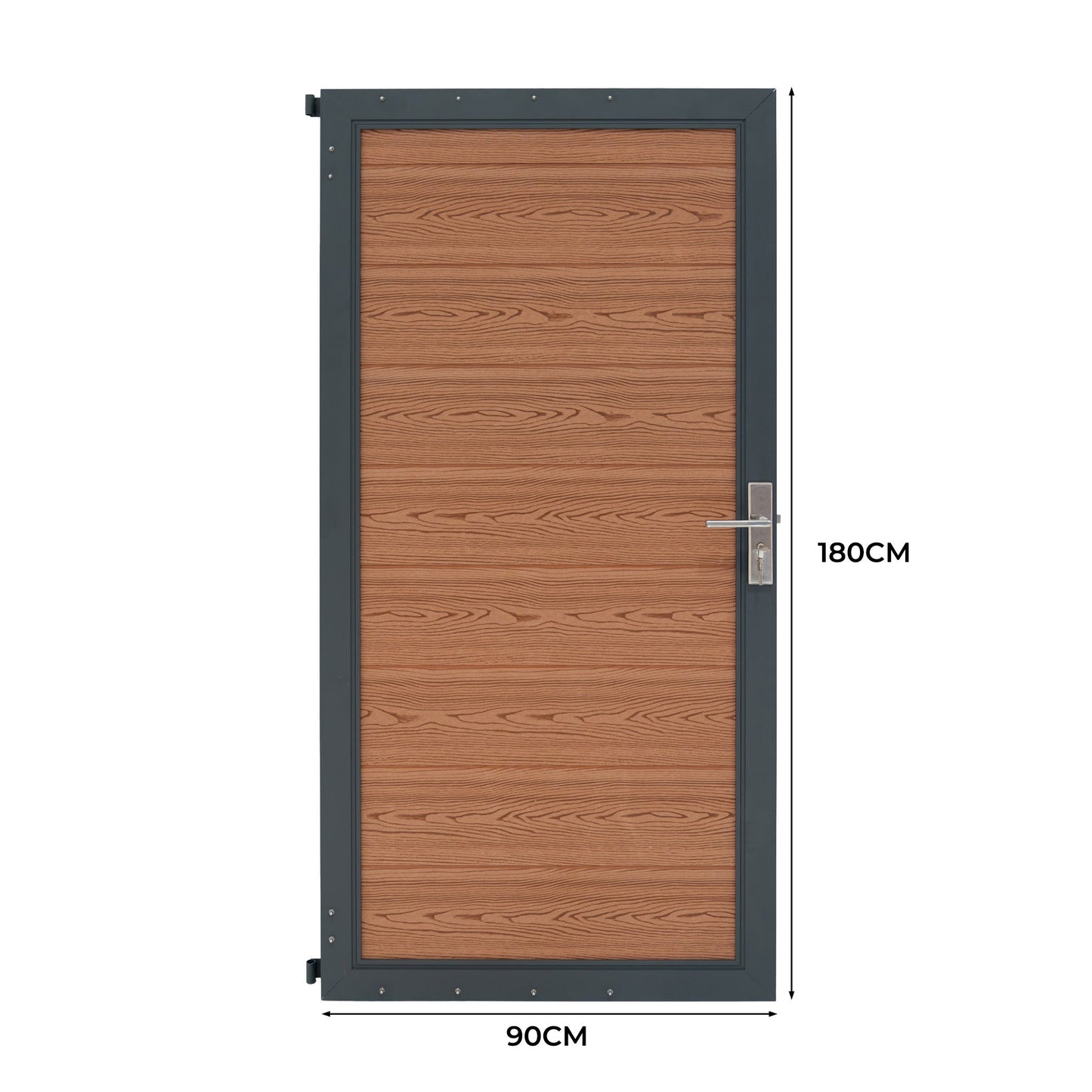 Puerta Para Vallas Para Exteriores De Wpc Y Aluminio | Marrón_4