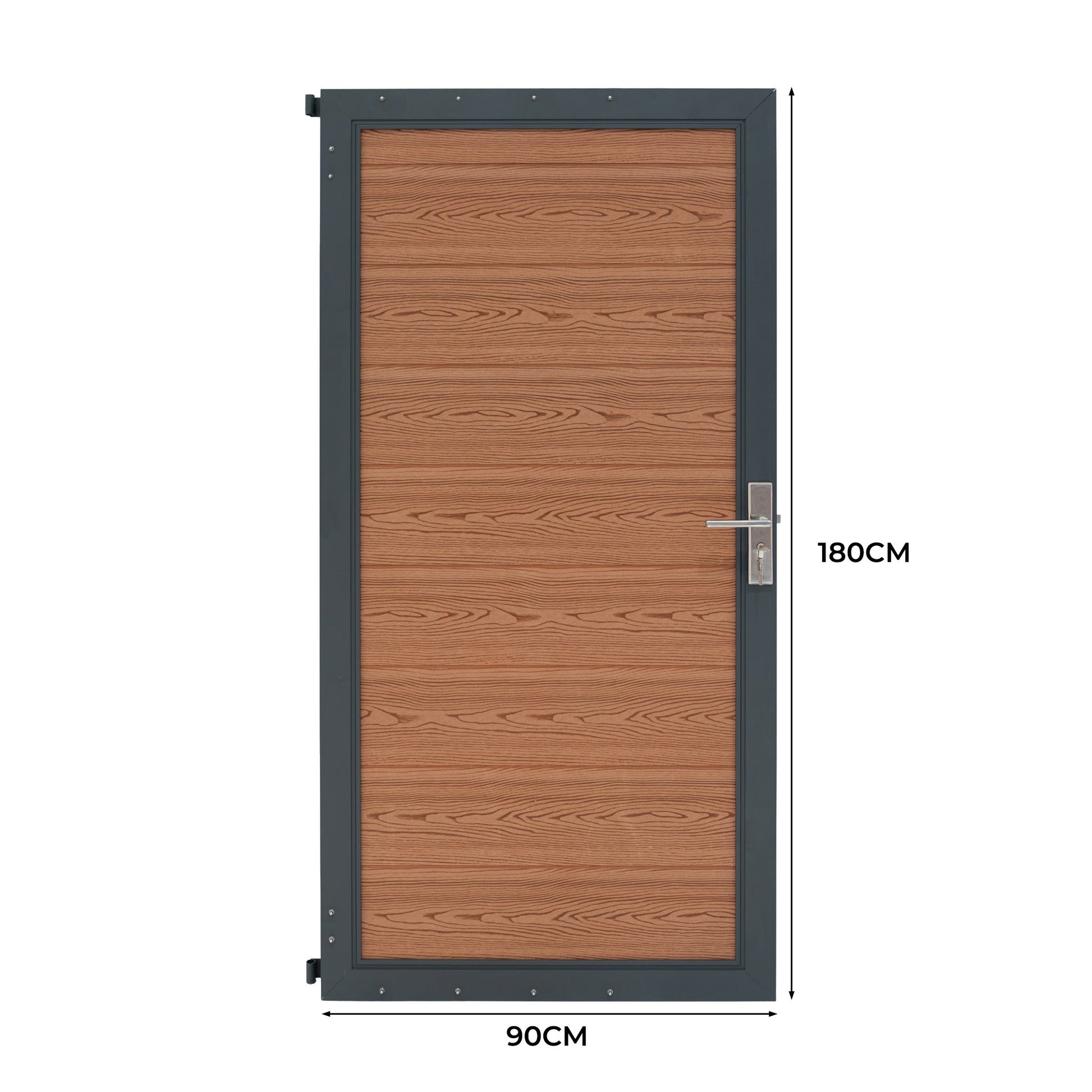 Puerta Para Vallas Para Exteriores De Wpc Y Aluminio | Marrón_4