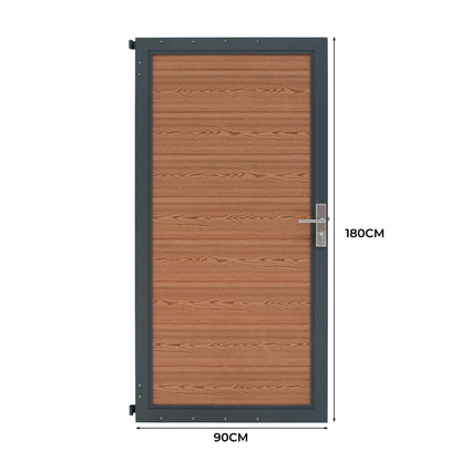 Puerta Para Vallas Para Exteriores De Wpc Y Aluminio | Marrón_4