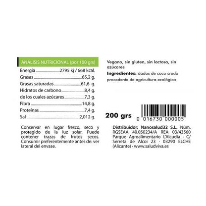 Cubos de coco ECO  Salud Viva 200 g