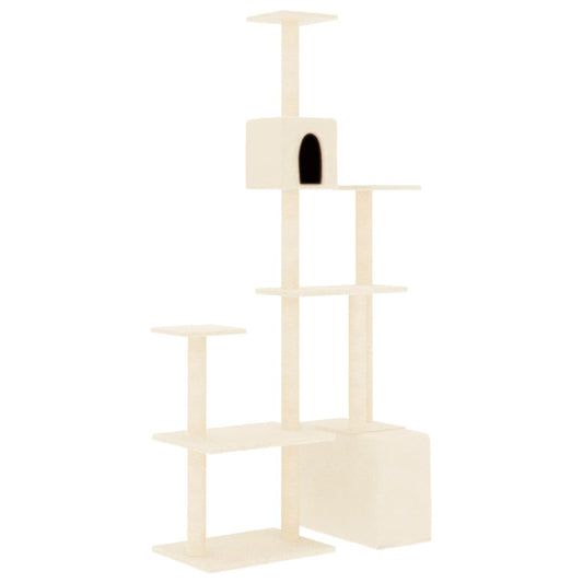 Vidaxl Rascador Para Gatos Con Postes De Sisal Crema 180 Cm_0