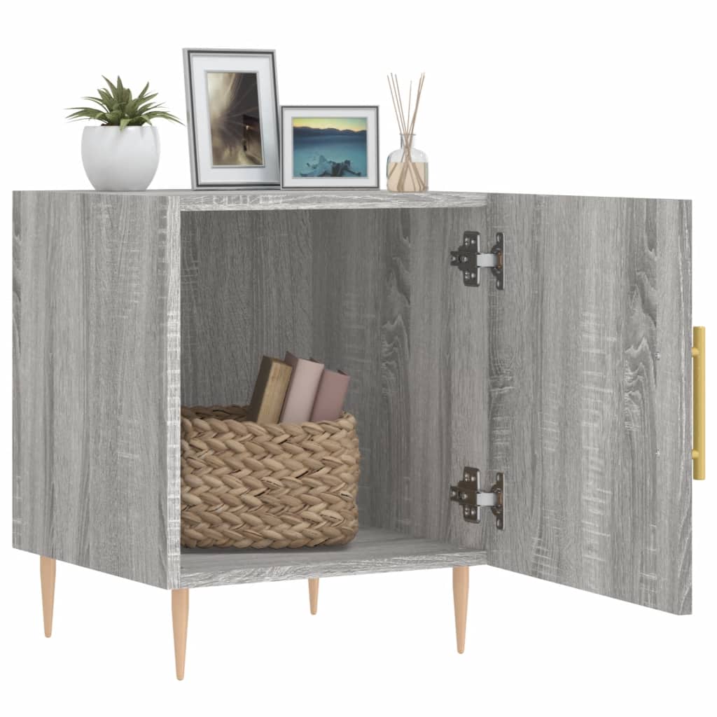 Mesitas Noche 2 Uds Madera Ingeniería Gris Sonoma 40x40x50 Cm_1