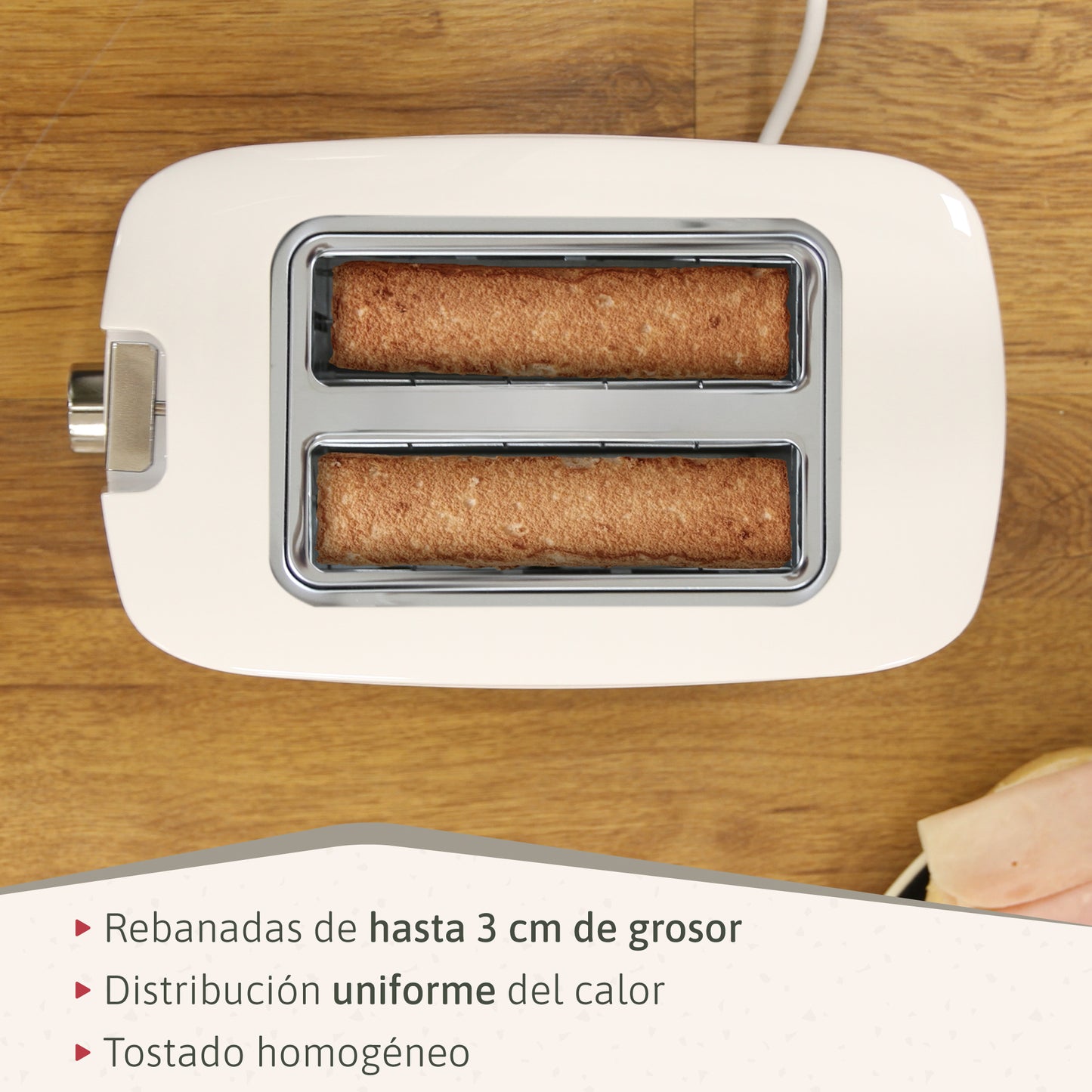 Briebe Elegance Tostadora Pan Ranura Ancha, Tostador 2 Rebanadas 7 Niveles Tostado, Calientapanecillos, Ta1169wht,blanco_3