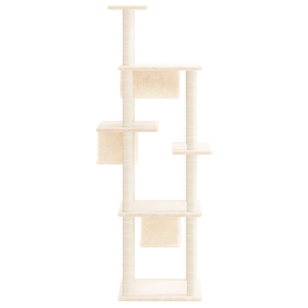 Rascador Para Gatos Con Postes De Sisal Crema 169 Cm_3