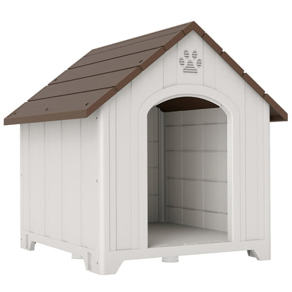 Pawhut Caseta Para Perros Grandes Exterior De Plástico Impermeable Marrón Oscuro_0