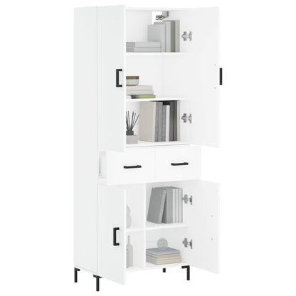 Aparador Alto Madera Contrachapada Blanco 69,5x34x180 Cm_2