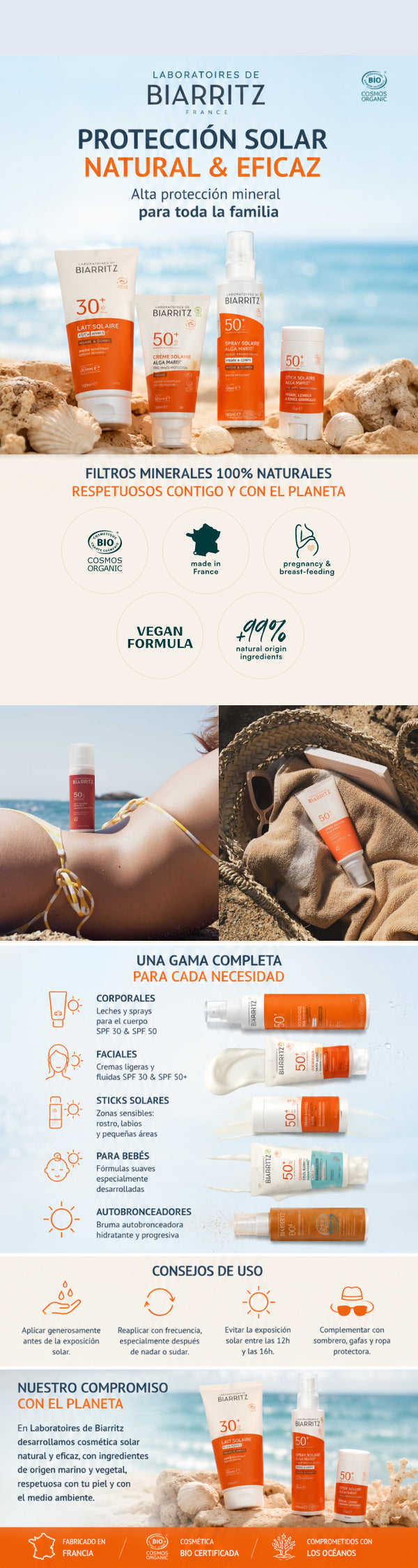 Spray solar cara & cuerpo spf 50+ Biarritz 150 ml