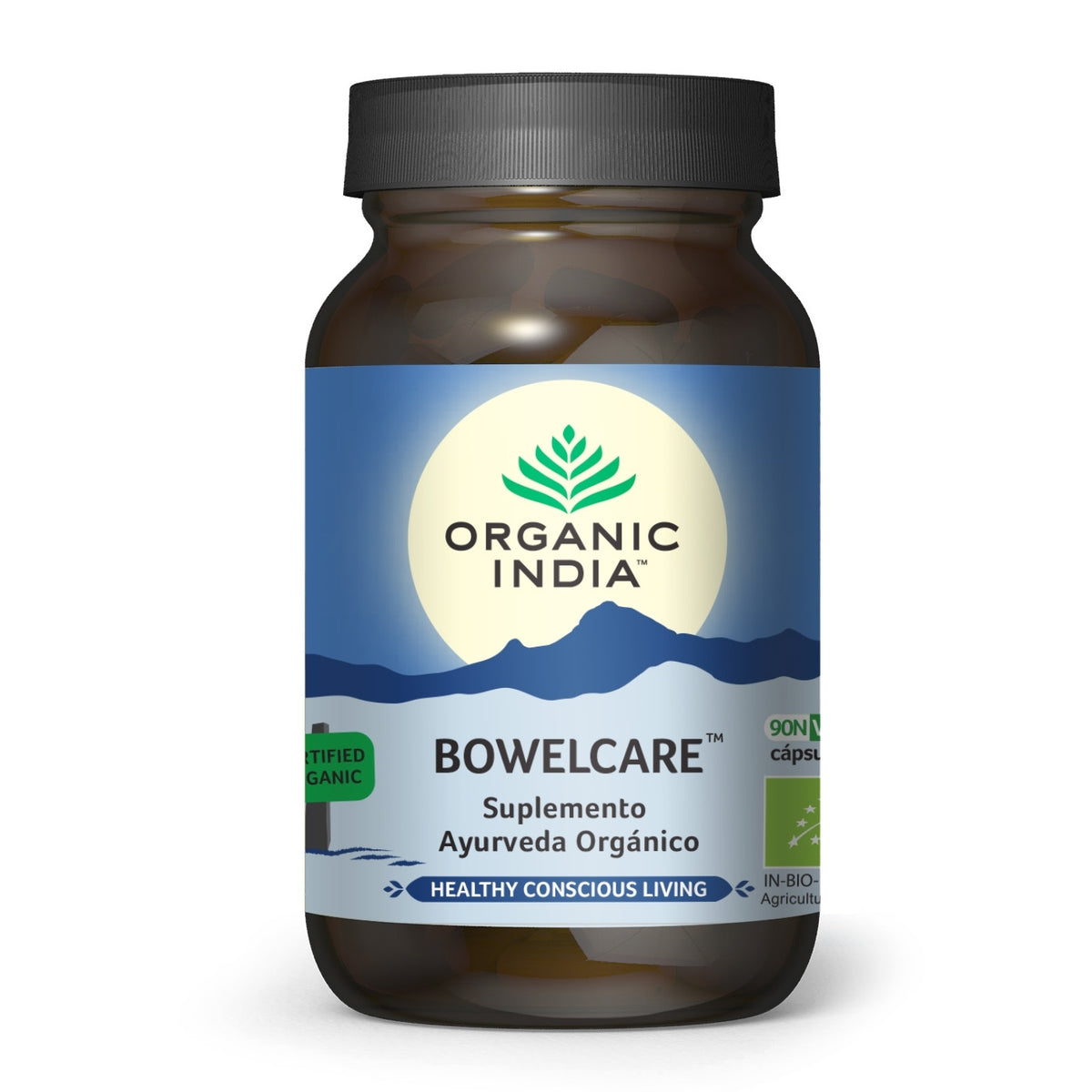 Bowelcare Suplemento Ayurveda Orgánico Organic India 90 cápsulas