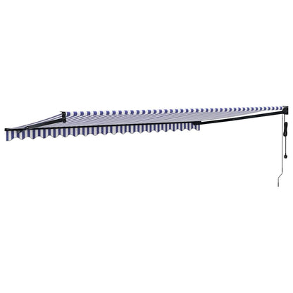 Toldo Retráctil Automático Azul Y Blanco 5x3 M_4