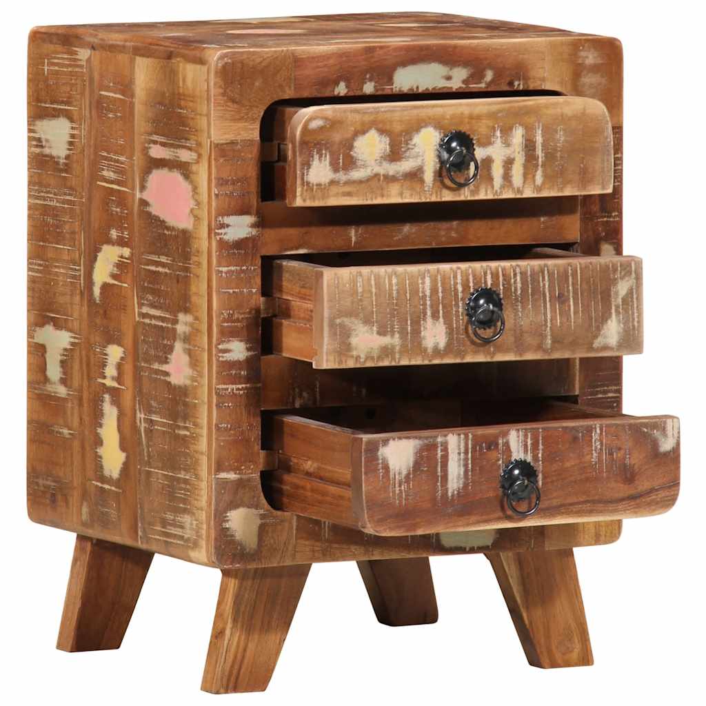 Mesilla De Noche 2 Uds 37x32x50 Cm Madera Maciza Reciclada_3