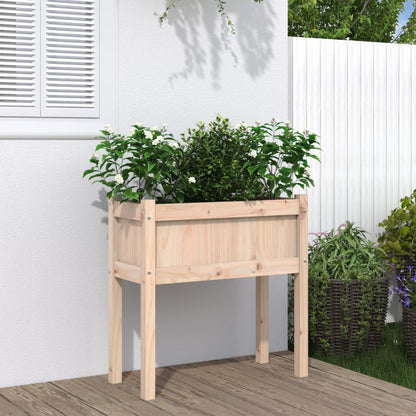 Jardinera Con Patas Madera Maciza De Pino 70x31x70 Cm_1